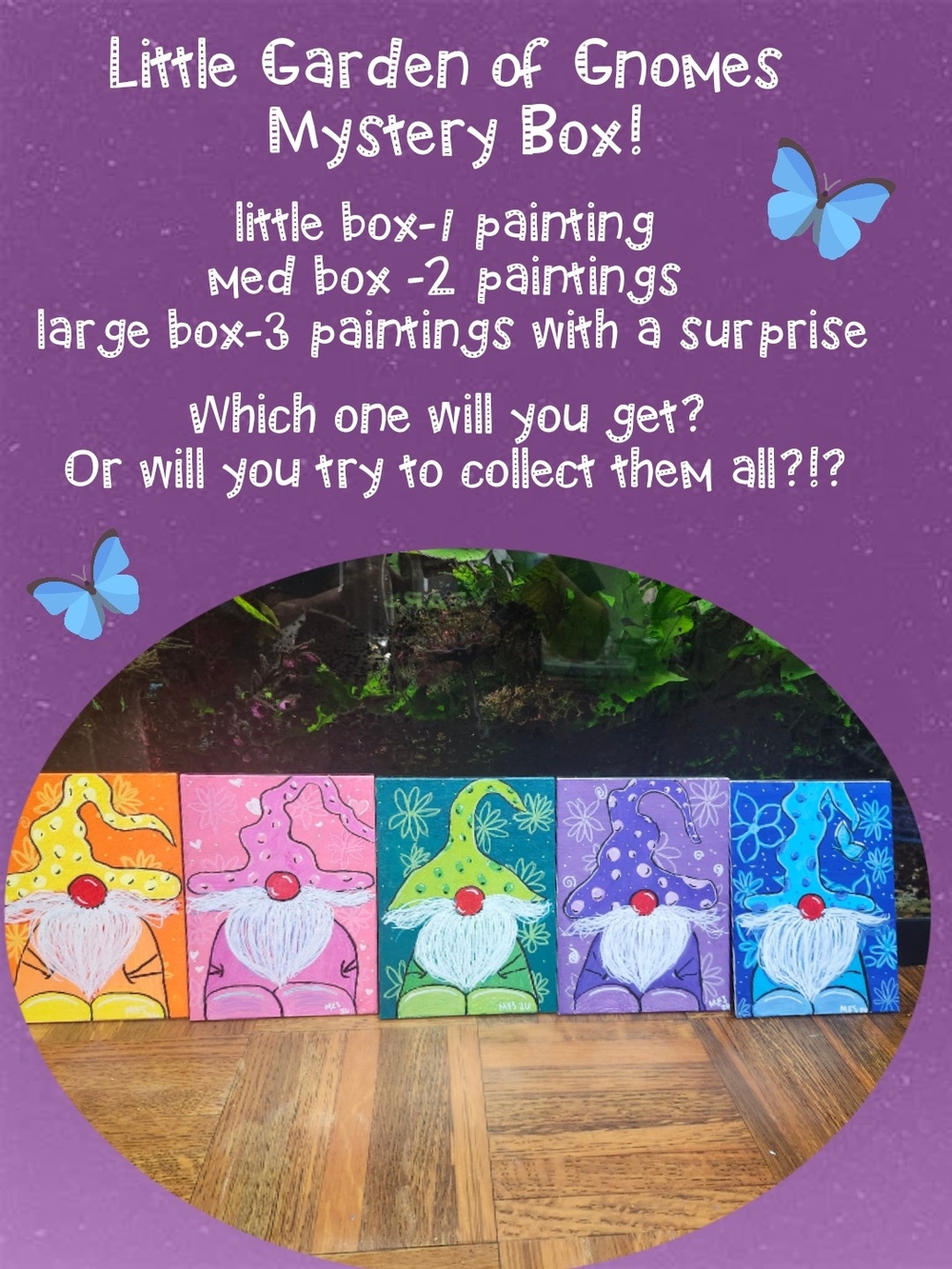 Little Garden of Gnomes Mystery Box - Assorted Color Gnome Paintings
